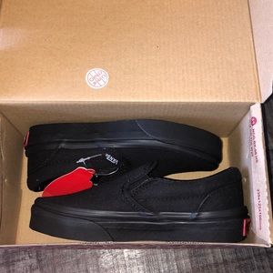 Boys Size 12 Slip on black vans brand new